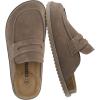 imageCUSHIONAIRE Zola Womens Penny Clog Mule  Suede SlipOn with Memory Foam Cork Footbed ampamp Flexible OutsoleTaupe
