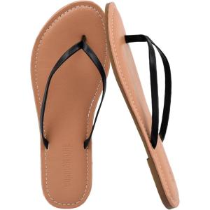 imageCUSHIONAIRE Cora Flip Flops for Women  Vacation Beach Essentials  Casual Women Footwear Sandals with Wide Widths AvailableBlack