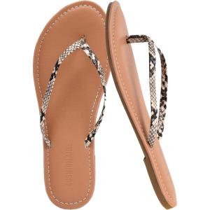 imageCUSHIONAIRE Cora Flip Flops for Women  Vacation Beach Essentials  Casual Women Footwear Sandals with Wide Widths AvailableNatural Snake