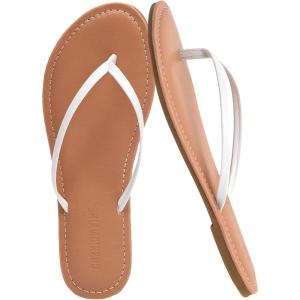 imageCUSHIONAIRE Cora Flip Flops for Women  Vacation Beach Essentials  Casual Women Footwear Sandals with Wide Widths AvailableWhite