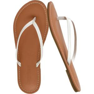 imageCUSHIONAIRE Cora Flip Flops for Women  Vacation Beach Essentials  Casual Women Footwear Sandals with Wide Widths AvailableWhite Croco