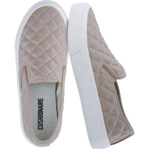 imageCUSHIONAIRE Faze Womens Quilted SlipOn Sneaker  Faux Leather Casual Shoe with Memory Foam Insole ampamp Rubber OutsoleNatural