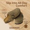 imageCUSHIONAIRE Canoe Genuine Suede Clogs for Women Footwear with Moc Toe Design  Casual Slip On Womens ShoesBeige