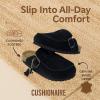 imageCUSHIONAIRE Canoe Genuine Suede Clogs for Women Footwear with Moc Toe Design  Casual Slip On Womens ShoesBlack