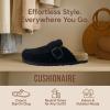 imageCUSHIONAIRE Canoe Genuine Suede Clogs for Women Footwear with Moc Toe Design  Casual Slip On Womens ShoesBlack