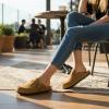 imageCUSHIONAIRE Canoe Genuine Suede Clogs for Women Footwear with Moc Toe Design  Casual Slip On Womens ShoesCamel