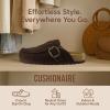 imageCUSHIONAIRE Canoe Genuine Suede Clogs for Women Footwear with Moc Toe Design  Casual Slip On Womens ShoesDark Brown