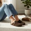 imageCUSHIONAIRE Canoe Genuine Suede Clogs for Women Footwear with Moc Toe Design  Casual Slip On Womens ShoesDark Brown