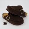 imageCUSHIONAIRE Canoe Genuine Suede Clogs for Women Footwear with Moc Toe Design  Casual Slip On Womens ShoesDark Brown