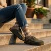 imageCUSHIONAIRE Canoe Genuine Suede Clogs for Women Footwear with Moc Toe Design  Casual Slip On Womens ShoesKhaki