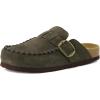 imageCUSHIONAIRE Canoe Genuine Suede Clogs for Women Footwear with Moc Toe Design  Casual Slip On Womens ShoesKhaki