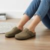 imageCUSHIONAIRE Hana  Genuine Leather Suede Classic Clog Womens Shoes  Slip On Mule Comfortable Shoes for WomenMoss