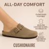 imageCUSHIONAIRE Hana  Genuine Leather Suede Classic Clog Womens Shoes  Slip On Mule Comfortable Shoes for WomenMoss