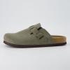 imageCUSHIONAIRE Haze Genuine Suede Leather Mens Clogs  Comfortable Slip On Potato Shoes for Men with Adjustable BuckleOlive