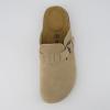 imageCUSHIONAIRE Haze Genuine Suede Leather Mens Clogs  Comfortable Slip On Potato Shoes for Men with Adjustable BuckleTaupe