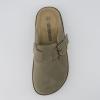 imageCUSHIONAIRE Womens Blain Genuine Suede SlipOn Clogs with  Memory Foam ampamp Chic Buckle Mule  Comfortable NonSlip Wide Widths AvailableMoss