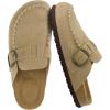 imageCUSHIONAIRE Canoe Genuine Suede Clogs for Women Footwear with Moc Toe Design  Casual Slip On Womens ShoesBeige