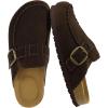 imageCUSHIONAIRE Canoe Genuine Suede Clogs for Women Footwear with Moc Toe Design  Casual Slip On Womens ShoesDark Brown
