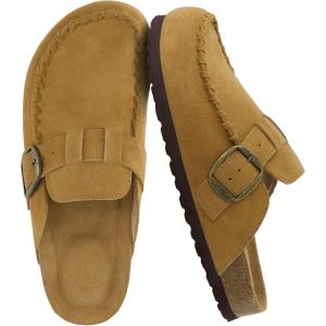 imageCUSHIONAIRE Canoe Genuine Suede Clogs for Women Footwear with Moc Toe Design  Casual Slip On Womens ShoesCamel