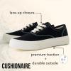 imageCUSHIONAIRE Freshman Canvas Womens Sneakers Lightweight Casual Walking Shoes for Women with Memory Foam Wide Widths AvailableBlack Canvas