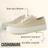 imageCUSHIONAIRE Freshman Canvas Womens Sneakers Lightweight Casual Walking Shoes for Women with Memory Foam Wide Widths AvailableKhaki Canvas