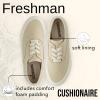 imageCUSHIONAIRE Freshman Canvas Womens Sneakers Lightweight Casual Walking Shoes for Women with Memory Foam Wide Widths AvailableKhaki Canvas