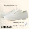 imageCUSHIONAIRE Freshman Canvas Womens Sneakers Lightweight Casual Walking Shoes for Women with Memory Foam Wide Widths AvailableWhite Smooth