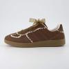 imageCUSHIONAIRE Belinda Womens Lace Detail Casual Sneakers  Elegant Ribbon LaceUp Shoes with Memory FoamBrown