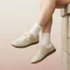 imageCUSHIONAIRE Belinda Womens Lace Detail Casual Sneakers  Elegant Ribbon LaceUp Shoes with Memory FoamIvory Vegan Suede