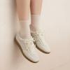 imageCUSHIONAIRE Belinda Womens Lace Detail Casual Sneakers  Elegant Ribbon LaceUp Shoes with Memory FoamIvory Vegan Suede