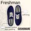 imageCUSHIONAIRE Freshman Womens Sneakers Lightweight Casual Walking Shoes for Women with Memory Foam Wide Widths AvailableBlue Canvas