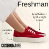 imageCUSHIONAIRE Freshman Womens Sneakers Lightweight Casual Walking Shoes for Women with Memory Foam Wide Widths AvailableRed Canvas