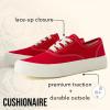 imageCUSHIONAIRE Freshman Womens Sneakers Lightweight Casual Walking Shoes for Women with Memory Foam Wide Widths AvailableRed Canvas