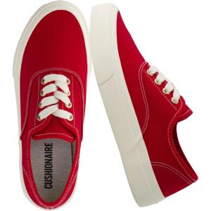 imageCUSHIONAIRE Freshman Womens Sneakers Lightweight Casual Walking Shoes for Women with Memory Foam Wide Widths AvailableRed Canvas