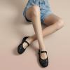 imageCUSHIONAIRE Windsor Woven Womens Flats with Adjustable Strap  Comfortable Mary Jane Ballet Flats for WomenBlack