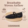 imageCUSHIONAIRE Windsor Woven Womens Flats with Adjustable Strap  Comfortable Mary Jane Ballet Flats for WomenBlack