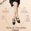 imageCUSHIONAIRE Windsor Woven Womens Flats with Adjustable Strap  Comfortable Mary Jane Ballet Flats for WomenBlack