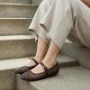 imageCUSHIONAIRE Windsor Woven Womens Flats with Adjustable Strap  Comfortable Mary Jane Ballet Flats for WomenBrown