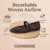imageCUSHIONAIRE Windsor Woven Womens Flats with Adjustable Strap  Comfortable Mary Jane Ballet Flats for WomenBrown
