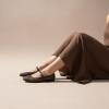 imageCUSHIONAIRE Windsor Woven Womens Flats with Adjustable Strap  Comfortable Mary Jane Ballet Flats for WomenBrown
