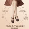 imageCUSHIONAIRE Windsor Woven Womens Flats with Adjustable Strap  Comfortable Mary Jane Ballet Flats for WomenBrown