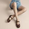 imageCUSHIONAIRE Windsor Woven Womens Flats with Adjustable Strap  Comfortable Mary Jane Ballet Flats for WomenBrown