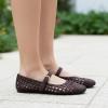 imageCUSHIONAIRE Windsor Woven Womens Flats with Adjustable Strap  Comfortable Mary Jane Ballet Flats for WomenBrown