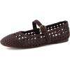 imageCUSHIONAIRE Windsor Woven Womens Flats with Adjustable Strap  Comfortable Mary Jane Ballet Flats for WomenBrown
