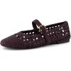 imageCUSHIONAIRE Windsor Woven Womens Flats with Adjustable Strap  Comfortable Mary Jane Ballet Flats for WomenBurgundy