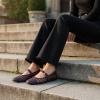 imageCUSHIONAIRE Windsor Woven Womens Flats with Adjustable Strap  Comfortable Mary Jane Ballet Flats for WomenBurgundy