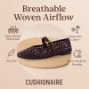 imageCUSHIONAIRE Windsor Woven Womens Flats with Adjustable Strap  Comfortable Mary Jane Ballet Flats for WomenBurgundy