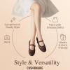 imageCUSHIONAIRE Windsor Woven Womens Flats with Adjustable Strap  Comfortable Mary Jane Ballet Flats for WomenBurgundy