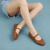 imageCUSHIONAIRE Windsor Woven Womens Flats with Adjustable Strap  Comfortable Mary Jane Ballet Flats for WomenCognac