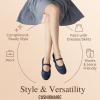 imageCUSHIONAIRE Windsor Woven Womens Flats with Adjustable Strap  Comfortable Mary Jane Ballet Flats for WomenNavy